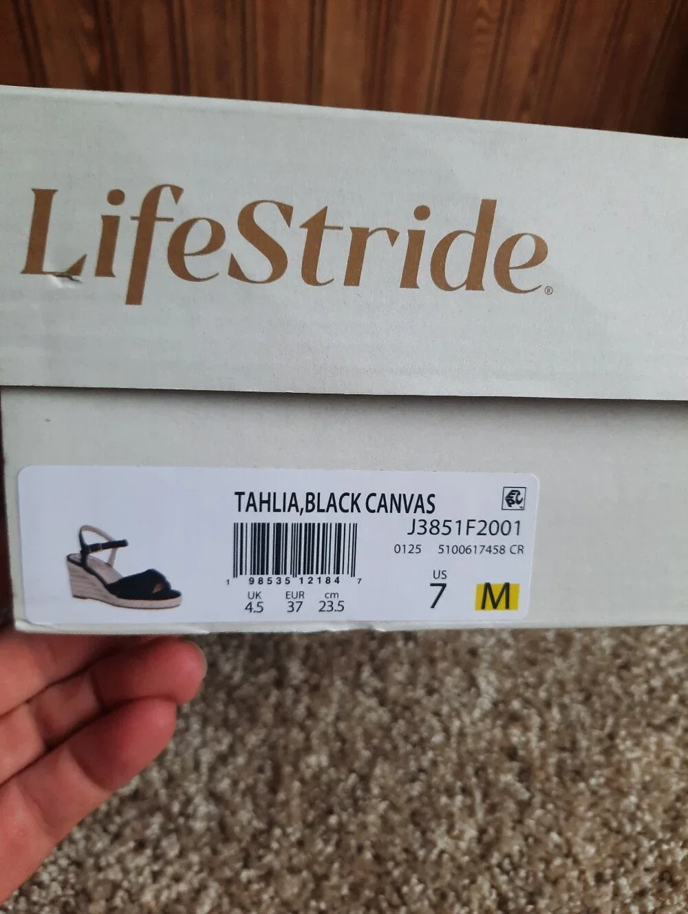 🛍 UIB Life Stride Tahlia Black Canvas Ankle Strap Bow Espadrille Wedges Size 7